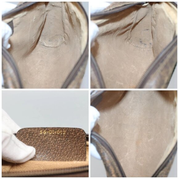 GUCCI GG Supreme Web Sherry Line Clutch Bag PVC Beige Red 56 01 012 Auth BA1131 - Picture 15 of 16